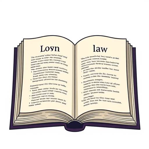 Illustrazione di un libro di leggi aperto, simboleggiante i termini e le condizioni legali.